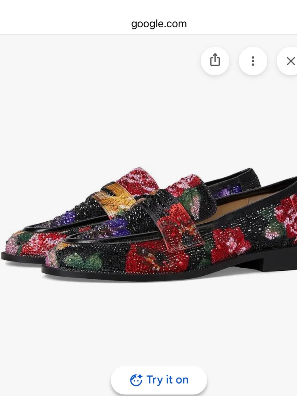NWT Betsey Johnson Black Multi Rhinestone Floral Loafers